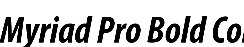 Myriad Pro Bold Condensed Italic Font Download Free